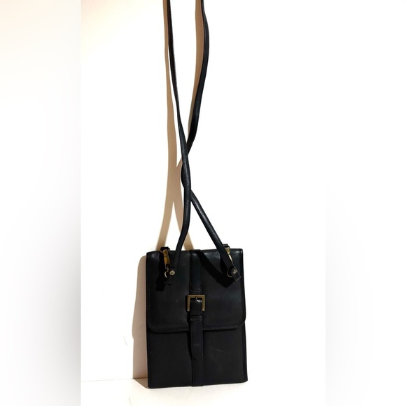 Eddie unisex Black Crossbody Bag with Gold Accents - Picture 6 of 7